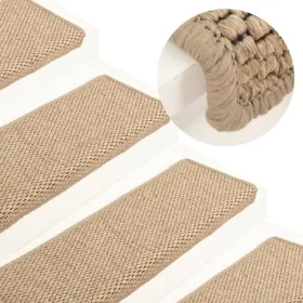 Selbstklebende Sisal-Stufenmatte 15 Stück Sand 65x21x4 cm von vidaXL, Treppenmatten - Ref: Foro24-326891, Preis: 105,66 €, Ra...