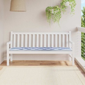 Cojín de banco de jardín Striped Azul y 180 x 50 x 4 cm