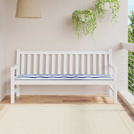 Cojín de banco de jardín Striped Azul y 180 x 50 x 4 cm