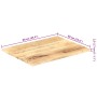 Superficie de mesa madera maciza de mango 25-27 mm 90x60 cm