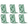 Cojines de silla de respaldo alto 6 uds tela estampado de hojas