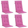 Cojines para sillas con respaldo alto 4 uds tela rosa