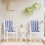 Cojines silla de respaldo bajo 2 uds tela a rayas azul y blanco