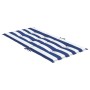 Cojines silla de respaldo bajo 2 uds tela a rayas azul y blanco