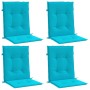 Cojines para silla con respaldo bajo 4 uds tela turquesa