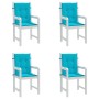 Cojines para silla con respaldo bajo 4 uds tela turquesa