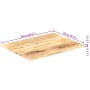 Superficie de mesa madera maciza de mango 25-27 mm 90x70 cm