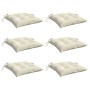 Cojines sillas de jardín 6 uds tela Oxford crema 40x40x7 cm