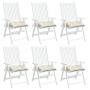 Cojines sillas de jardín 6 uds tela Oxford crema 40x40x7 cm
