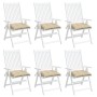 Cojines de silla de jardín 6 uds tela Oxford beige 40x40x7 cm