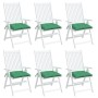 Cojines de silla de jardín 6 uds tela Oxford verde 40x40x7 cm