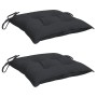 Cojines de silla de jardín 2 uds tela Oxford negro 40x40x7 cm