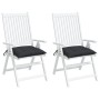 Cojines de silla de jardín 2 uds tela Oxford negro 40x40x7 cm