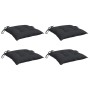 Cojines de silla de jardín 4 uds tela Oxford negro 40x40x7 cm