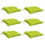 Cojines de silla de jardín 6 uds tela Oxford verde 40x40x7 cm