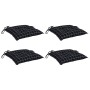 Cojines para silla 4 uds tela a cuadros negro 40x40x7 cm