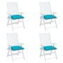 Cojines para silla 4 unidades tela turquesa 40x40x7 cm