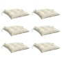 Cojines sillas de jardín 6 uds tela Oxford crema 50x50x7 cm