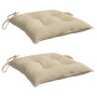 Cojines de palets de jardín 2 uds tela Oxford beige 50x50x7 cm