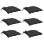 Cojines de palets de jardín 6 uds tela Oxford negro 50x50x7 cm