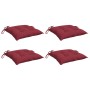 Cojines de palets de jardín 4 uds Oxford rojo tinto 50x50x7 cm