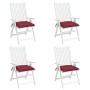 Cojines de palets de jardín 4 uds Oxford rojo tinto 50x50x7 cm