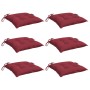 Cojines de palets de jardín 6 uds Oxford rojo tinto 50x50x7 cm