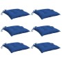 Cojines de palets de jardín 6 uds tela Oxford azul 50x50x7 cm