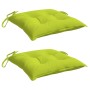 Cojines de palets de jardín 2 uds tela Oxford verde 50x50x7 cm
