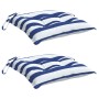 Cojines de silla 2 uds tela Oxford rayas azul blanco 50x50x7 cm