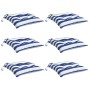 Cojines de silla 6 uds tela Oxford rayas azul blanco 50x50x7 cm