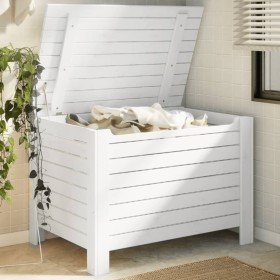 Caja de almacenaje y tapa RANA madera maciza blanca 100x49x54cm Caja de almacenaje y tapa RANA madera maciza blanca 100x49x54cm
