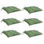 Cojines para silla 6 uds tela estampado de hojas 50x50x7 cm