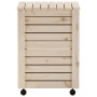 Cesta ropa sucia con ruedas RANA madera maciza pino 45x45x64 cm