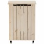 Cesta ropa sucia con ruedas RANA madera maciza pino 45x45x64 cm