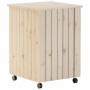Cesta ropa sucia con ruedas RANA madera maciza pino 45x45x64 cm