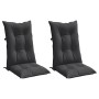 Cojines silla respaldo alto 2 uds tela gris antracita melange