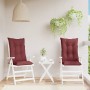 Cojines para silla respaldo alto 2 uds tela rojo tinto melange