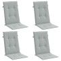 Cojines para silla respaldo alto 4 uds tela gris claro melange