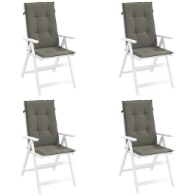 Cojines para silla respaldo alto 4 uds tela gris oscuro melange Cojines para silla respaldo alto 4 uds tela gris oscuro melange