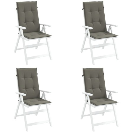 Cojines para silla respaldo alto 4 uds tela gris oscuro melange