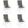 Cojines para silla respaldo alto 4 uds tela gris oscuro melange