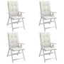 Cojines silla respaldo alto 4 uds tela crema melange 120x50x4cm