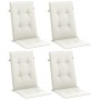 Cojines silla respaldo alto 4 uds tela crema melange 120x50x4cm