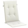Cojines silla respaldo alto 6 uds tela crema melange 120x50x4cm
