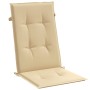 Cojines silla respaldo alto 6 uds tela beige melange 120x50x4cm