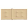 Cojines silla respaldo alto 6 uds tela beige melange 120x50x4cm