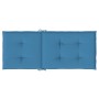 Cojines silla respaldo alto 6 uds tela azul melange 120x50x4 cm