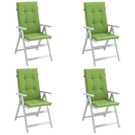 Cojines silla respaldo alto 4 uds tela verde melange 120x50x4cm