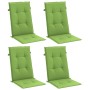 Cojines silla respaldo alto 4 uds tela verde melange 120x50x4cm